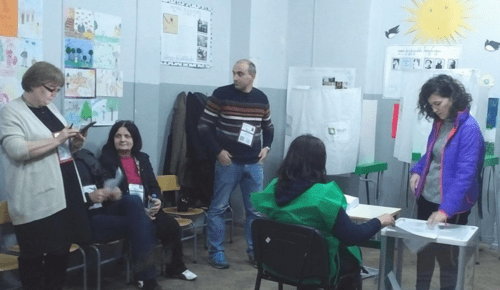 Наблюдатели на избирательном участке в Грузии. Фото Инны Кукуджановой для "Кавказского узла".