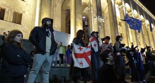 Участники акции протеста в Тбилиси. Фото Инны Кукуджановой для "Кавказского узла"